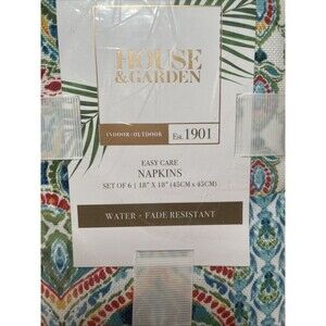 Cloth Dinner Set 6 Napkins Multicolor Pattern blue green Red Tropical New
